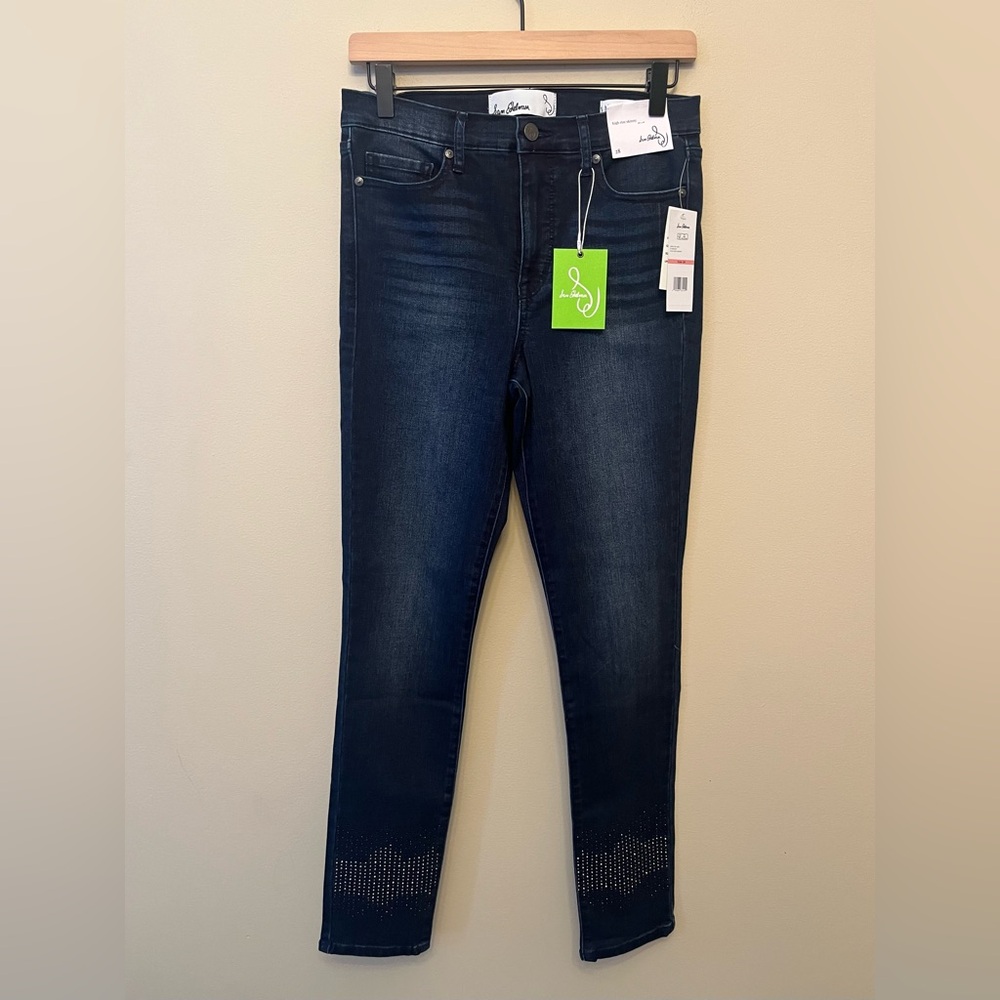NWT Sam Edelman Stardust High Rise Skinny Jeans Women's Size 28 Embellished